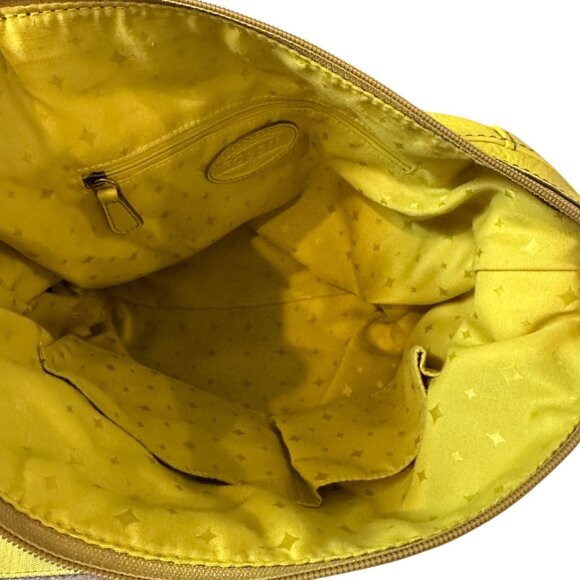 Fossil Yellow Leather Morgan Messenger Crossbody / Shoulder Bag - Picture 6 of 9